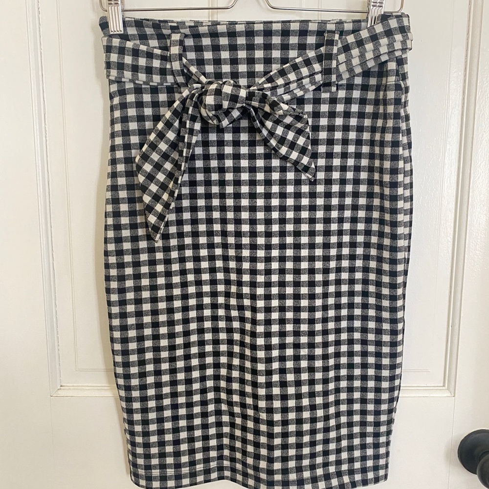 Gingham checkered Pencil Skirt